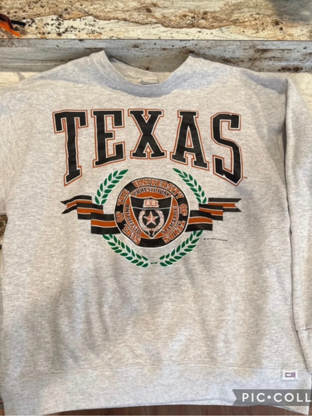 Vintage 1991 Texas Graphic Crewneck Sweatshirt - Gray with Orange & Green